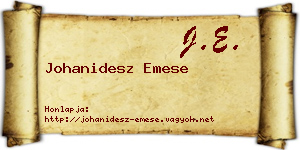 Johanidesz Emese névjegykártya