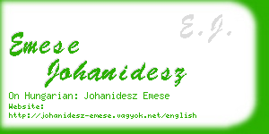 emese johanidesz business card